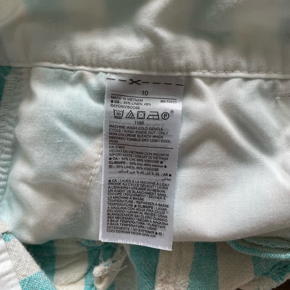 Old Navy Teal & White Striped Shorts Size 10 NWOT - Picture 4 of 9